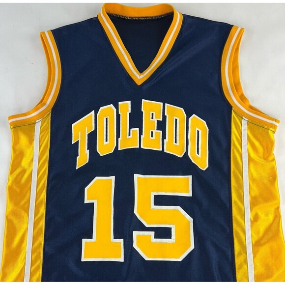 Vintage 90s Size 38 Game Issued Toledo Rockets Basketball Jersey Blue USA #15 - Picture 2 of 5